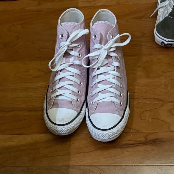 Converse Pink and White High-Top Sneakers - Picture 1 of 3